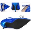 BLISSFUL STEP Women's Rhinestone Bow Glitter Pointed Toe Stiletto Heel Pumps - 3 of 4