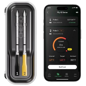 iQ Sense by CHEF iQ Smart Wireless Meat Thermometer, WiFi Unlimited Range, 5 Sensors, Ultra-Thin Probes - 1 of 4