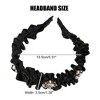Unique Bargains Women's Rhinestone Pleated Headband Faux Pearl Headband 1 Pc - 4 of 4