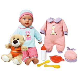 Lissi: 15" Baby Doll Billie W/ Stuffed Teddy Bear, 8 Pieces - 1 of 4