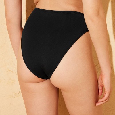 Shade & Shore Women's High Waist Extra High Leg Cheeky Bikini Bottom - Shade & Shore™ Black M — фото 2