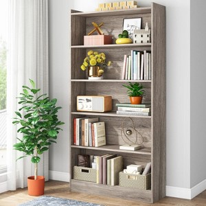 Hommoo Wood Bookcase, 72" Tall Bookshelf with 6-Tier Open Storage Shelves - 1 of 4