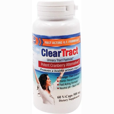 ClearTract D-Mannose Urinary Tract Formula 500 mg 60 Veg Capsules.