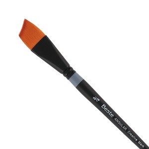 Creative Mark Beste Golden Taklon Angular Curve #6 Artist Brush, Professional Watercolor Brushes, For Acrylic Painting, Short Handle, Sharp Edges, - 1 of 4
