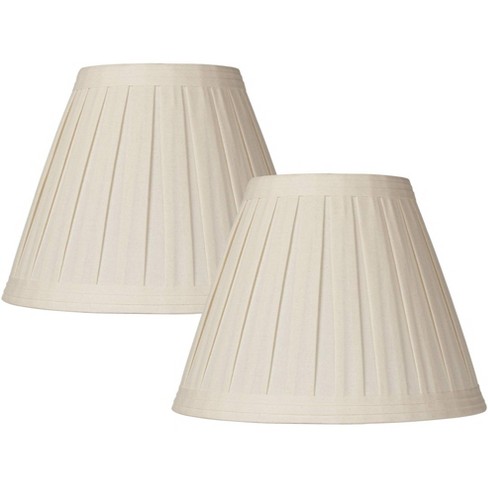Set Of 2 Creme Linen Box Pleated Medium, Target Lamp Shades