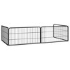 Dog Playpen Black Powder-coated steel 39.4 x 39.4 x 19.7 in vidaXL - 3 of 4