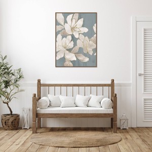 Amanti Art 32"x42" White Garden Outline II by Asia Jensen Framed Canvas Wall Art Print - 1 of 4
