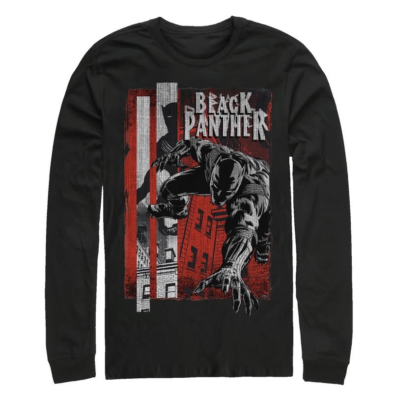 Men's Marvel Black Panther Lurk Long Sleeve Shirt, 1 of 4