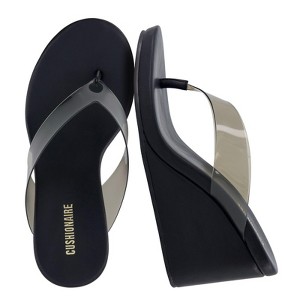 CUSHIONAIRE Bera Platform Thong Womens Sandals, Stylish Wedge Flip