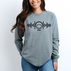 Simply Sage Market S.W.Smiley Headphones Music Garment Dyed Long Sleeve - 1 of 4
