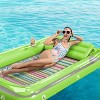 Jasonwell 4‑in‑1 Inflatable Tanning Lounger — Sun Tan Tub & Pool Raft, Water‑Filled Mat/Pad for Adults & Kids (Large) - Lime w reflective base - 3 of 4