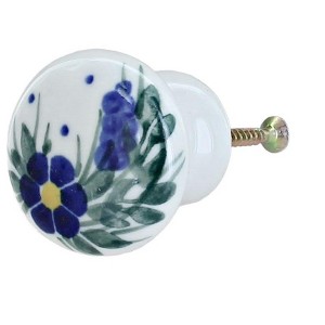 Blue Rose Polish Pottery 67A WR Unikat Drawer Pull - 1 of 1