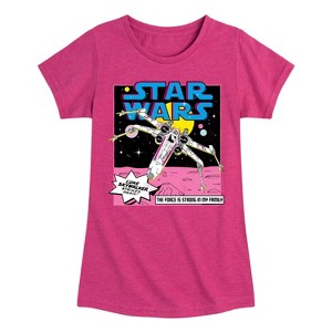Girls' - Star Wars - Luke Skywalker Ship Fitted Short Sleeve Graphic T-Shirt - 1 of 3