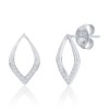 Bella Silver Sterling Silver, Polished & CZ Marquise Necklace & Earrings Set - Silver - 16+2 Inch - 2 of 4
