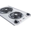 Summit Appliance CCE225WH 12-inch Wide 240V 2-Burner Coil Electric Cooktop, White Porcelain Surface - 3 of 4