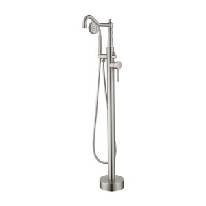 Cobbe Brushed Nickel Freestanding Tub Faucet Single Handle Shower Faucet with Tub Spout and Handheld Showerhead - 1 of 4