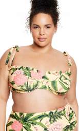 Women's Peony Botanical Print Underwire Bikini Top - Agua Bendita x Target Blush/Cream