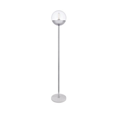 Elegant Lighting Eclipse 1 Light Chrome Floor Lamp With Clear Glass