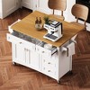 NicBex Mobile Kitchen Island Cart Multifunctional Kitchen Carts on Wheels with Storage with 2 Cabients Doors and 5 Drawer for Kitchen - 3 of 4