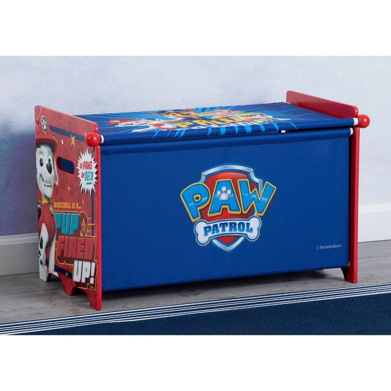 Delta Children PAW Patrol Toy Box with Retractable Fabric Top - Blue, 3 of 11
