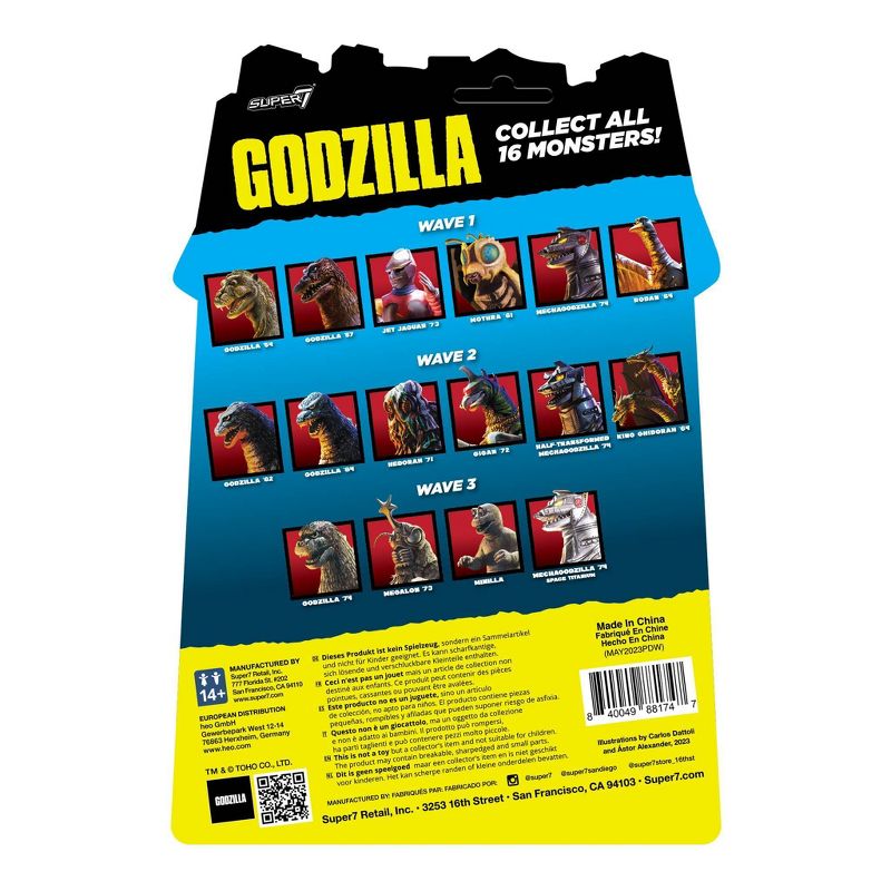 Super7 ReAction Toho Godzilla &#39;84 Vintage Toy Color 3.75&#34; Action Figure, 5 of 6