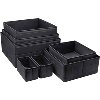 Sorbus 7pc Assorted Storage Bins Black