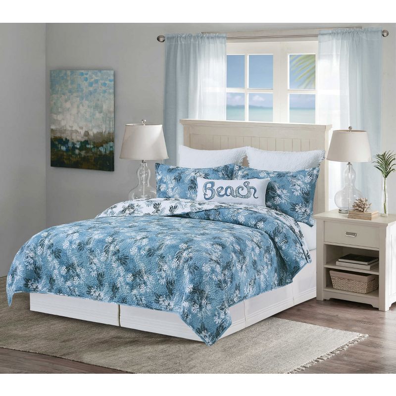 C&F Home Bruno Palms Cotton Quilt Set  - Reversible and Machine Washable, 1 of 10