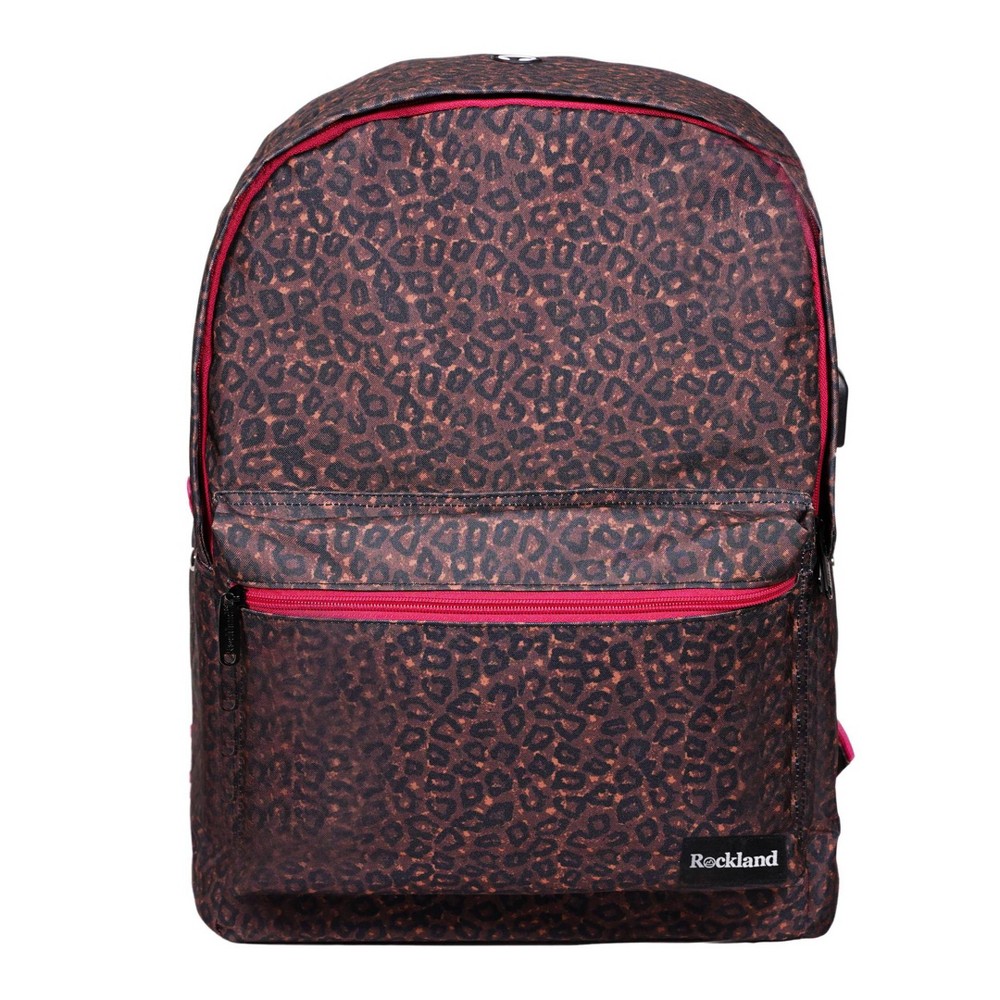 Photos - Backpack Rockland 'Classic Laptop 17"  - Pink Leopard 