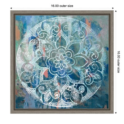 Indigo Medallion Abstract Canvas Wall Art Print