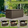 VisioGear 120GAL Outdoor Storage Deck Box with 4 Wheels, Large Patio Storage Bin for Outside Cushions, Brown, 49.41"*24.69"*27.56" - 4 of 4