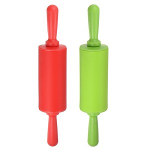 Unique Bargains Silicone Small Smooth Non-stick Heat-resistant Rolling Pins 2 Pcs - 1 of 4