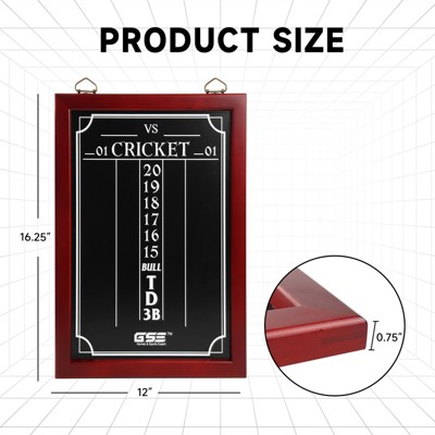 Solid Pine Wood Black Chalk Dart Scoreboard with Storage