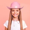 Zodaca 4-Pack Pink Cowboy Hats for Girls - Cute Felt Cowgirl Hats for Costume, Dress Up Party (One Size Fits All) - 2 of 4