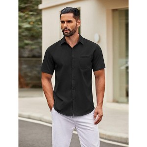 COOFANDY Short Sleeve Button Down Shirts Untucked Dress Shirts - 1 of 4