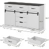 Jojoka 6 Drawers Dresser for Bedroom,Farmhouse Modern Dressers with Sliding Barn Doors for Bedroom - 2 of 4