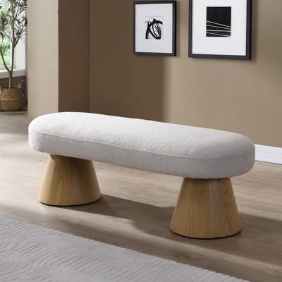 NicBex Upholstered Bench,Dining Bench with Wood Legs,Modern Ottoman for Living Room,Entryway,Kitchen