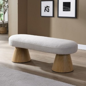 NicBex Upholstered Bench,Dining Bench with Wood Legs,Modern Ottoman for Living Room,Entryway,Kitchen - 1 of 4