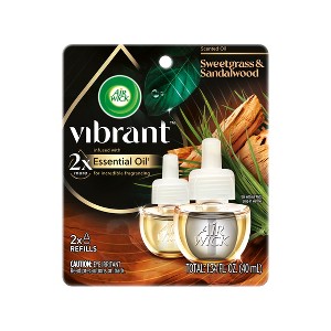 Air Wick Vibrant Scented Oil Air Freshener Refills Sweetgrass & Sandalwood - 1.34 fl oz/2pk - 1 of 4