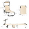 TiramisuBest Folding Chaise Lounge Pool Chairs with Pillow, Reclining Back, Steel Frame & Mesh for Beach, Yard, Patio – Blue - 3 of 4