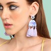 SOHI Women's Purple Tassel Drop Earrings - 3 of 3
