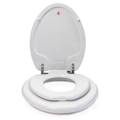 White Elongated Slow Close Potty Training Toilet Seat
