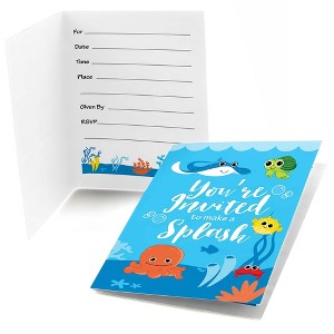 Big Dot of Happiness Under the Sea Critters - Fill-in Birthday Party or Baby Shower Invitations (8 Count) - 1 of 4
