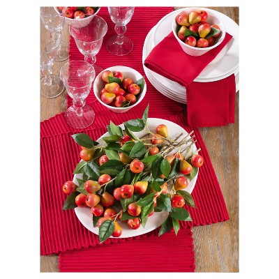 Red Ribbed Cotton Table Runner 13" x 72"
