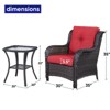 POCASSY 3 Piece Patio Furniture Set, All Weather Wicker Accent Lounge Club Patio Chairs with Side Table for Porch Balcony - 4 of 4