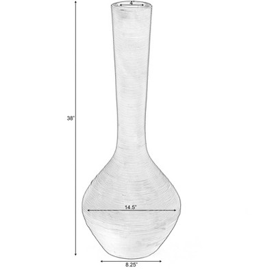 Charcoal Gray Twisted Cord Accent Plastic Floor Vase