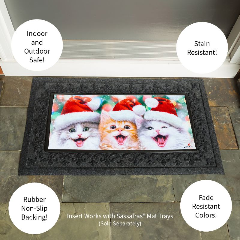 Evergreen Santa Trio Kittens Sassafras Indoor Outdoor Switch Doormat 1'10"x10" Multicolored, 4 of 5