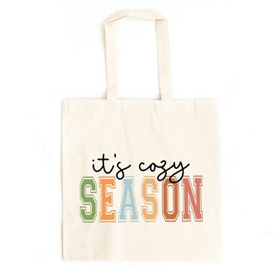 City Creek Prints It's Cozy Season Canvas Tote Bag - 15x16 - Natural