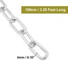 Unique Bargains Bicycle Cycling Zinc Plated 3.28 Feet Long Chain Lock with Padlock Silver - 4 of 4