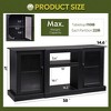 Retro TV Stand for 65 inch TV, TV Console Cabinet with Storage, Open Shelves Entertainment Center for Living Room and Bedroom, Black - 4 of 4
