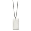 Black Bow Jewelry Men's Stainless Steel Small Rectangle Dog Tag Necklace, 22 Inch - 2 of 4